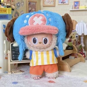 One piece chopper outfit costume for labubu 17cm